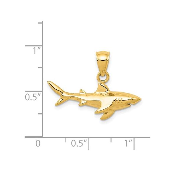 Shark Charm Pendant Necklace in 14K Yellow Gold